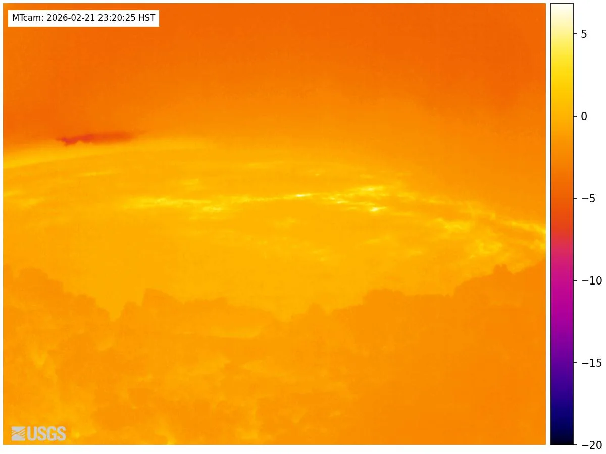 Mauna Loa – Câmara térmica: [MTcam] Mokuʻāweoweo Caldera Thermal from the Northwest Rim, Estados Unidos