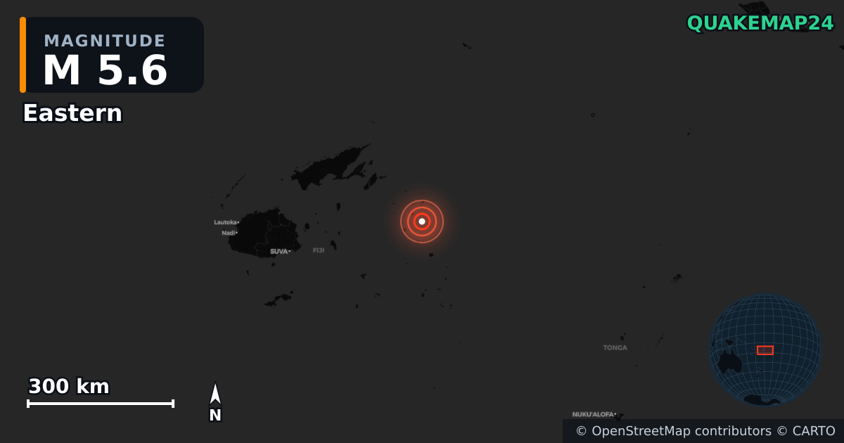 M5.6 earthquake near Eastern on Jul 2, 2025 — map of epicenter and shaking intensity | QuakeMap24