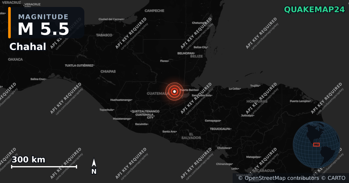 M5.5 earthquake near Chahal on Jul 29, 2025 — map of epicenter and shaking intensity | QuakeMap24