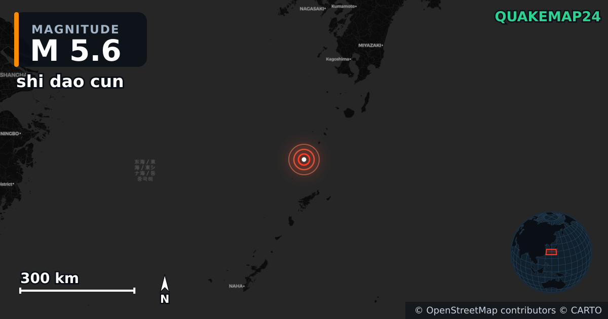 M5.6 earthquake near shi dao cun on Jul 2, 2025 — map of epicenter and shaking intensity | QuakeMap24