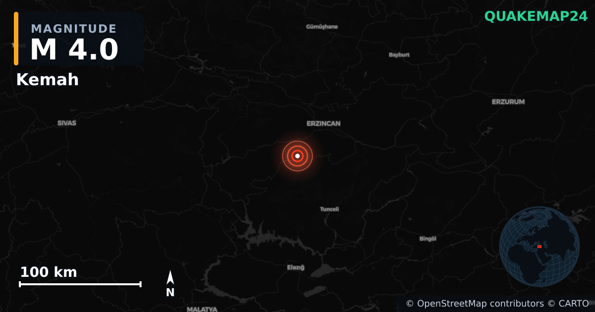 M4.0 earthquake near Kemah on Apr 13, 2026 — map of epicenter and shaking intensity | QuakeMap24