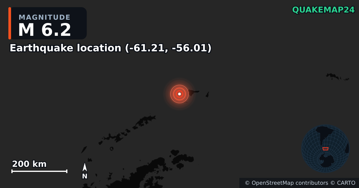 M6.2 Earthquake · 2026-03-20 — Map showing the location of the epicenter
