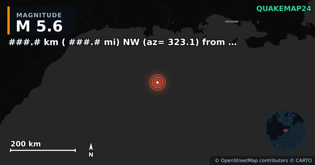 Erdbeben M5,6 bei ###.# km ( ###.# mi) NW (az= 323.1) from Wendover, UT — Karte der Lage des Epizentrums