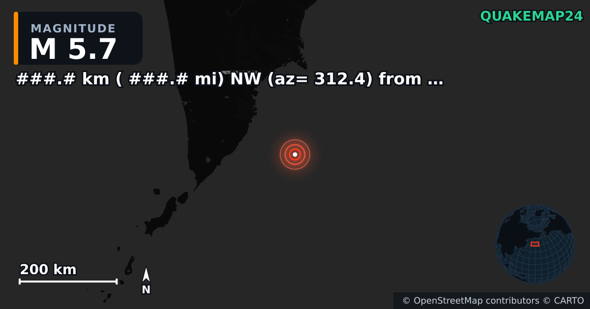 M5.7 earthquake near ###.# km ( ###.# mi) NW (az= 312.4) from Wendover, UT on Feb 26, 2026 — map of epicenter and shaking intensity | QuakeMap24