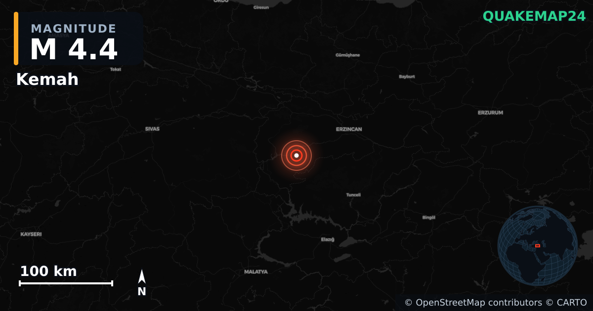 M4.4 earthquake near Kemah on Feb 10, 2026 — map of epicenter and shaking intensity | QuakeMap24
