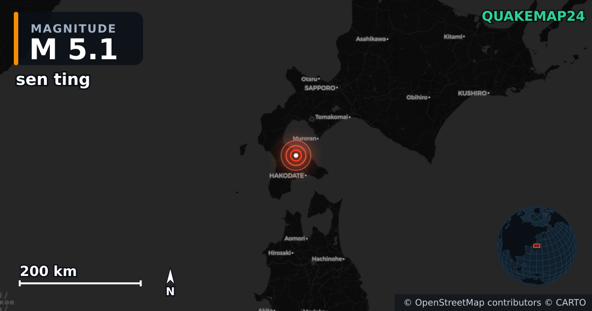M5.1 earthquake near sen ting on Aug 18, 2025 — map of epicenter and shaking intensity | QuakeMap24