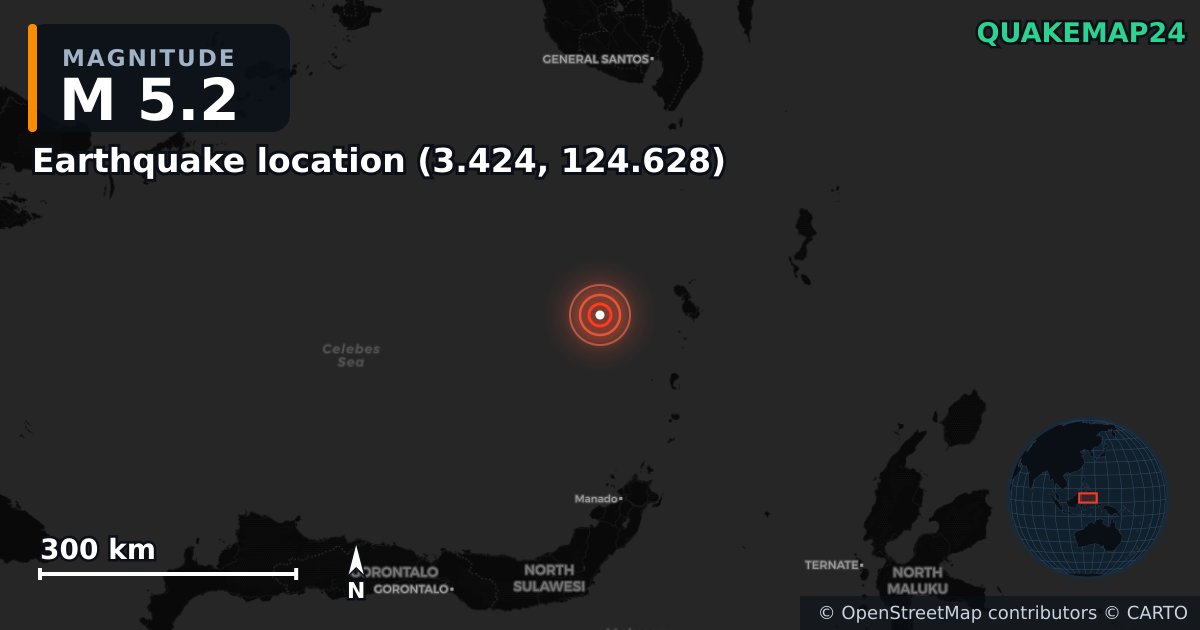 M5,2 deprem · 2025-08-18 — Deprem merkez üssünün konumunu gösteren harita