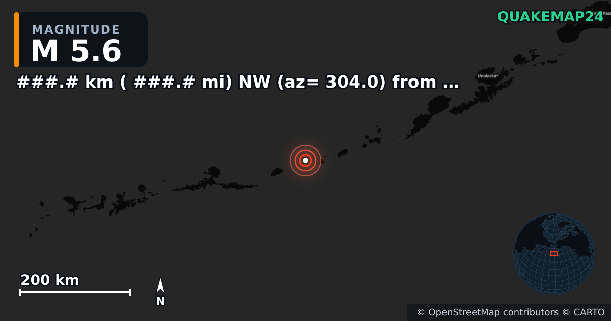 M5.6 earthquake near ###.# km ( ###.# mi) NW (az= 304.0) from Port Orford, OR on May 22, 2026 — map of epicenter and shaking intensity | QuakeMap24