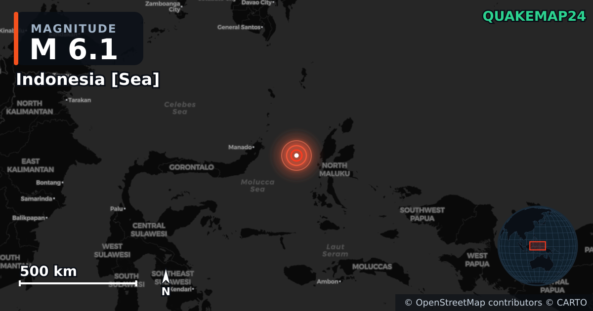 Erdbeben M6,1 bei Indonesia [Sea] · 2026-04-02 — Karte der Lage des Epizentrums