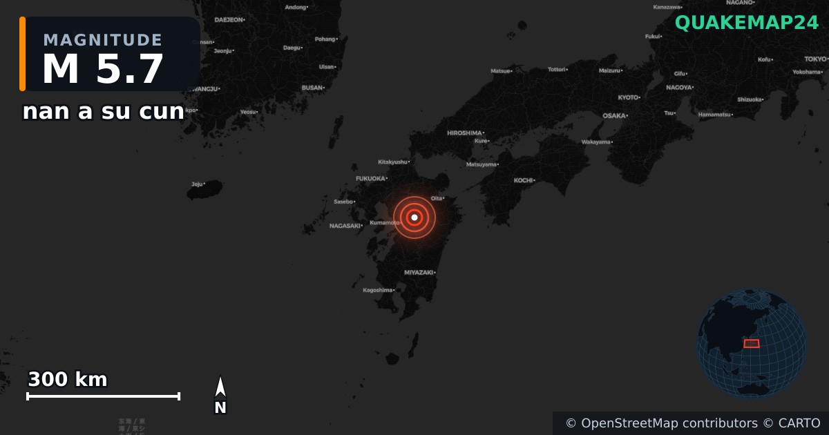 M5.7 earthquake near nan a su cun on Nov 25, 2025 — map of epicenter and shaking intensity | QuakeMap24