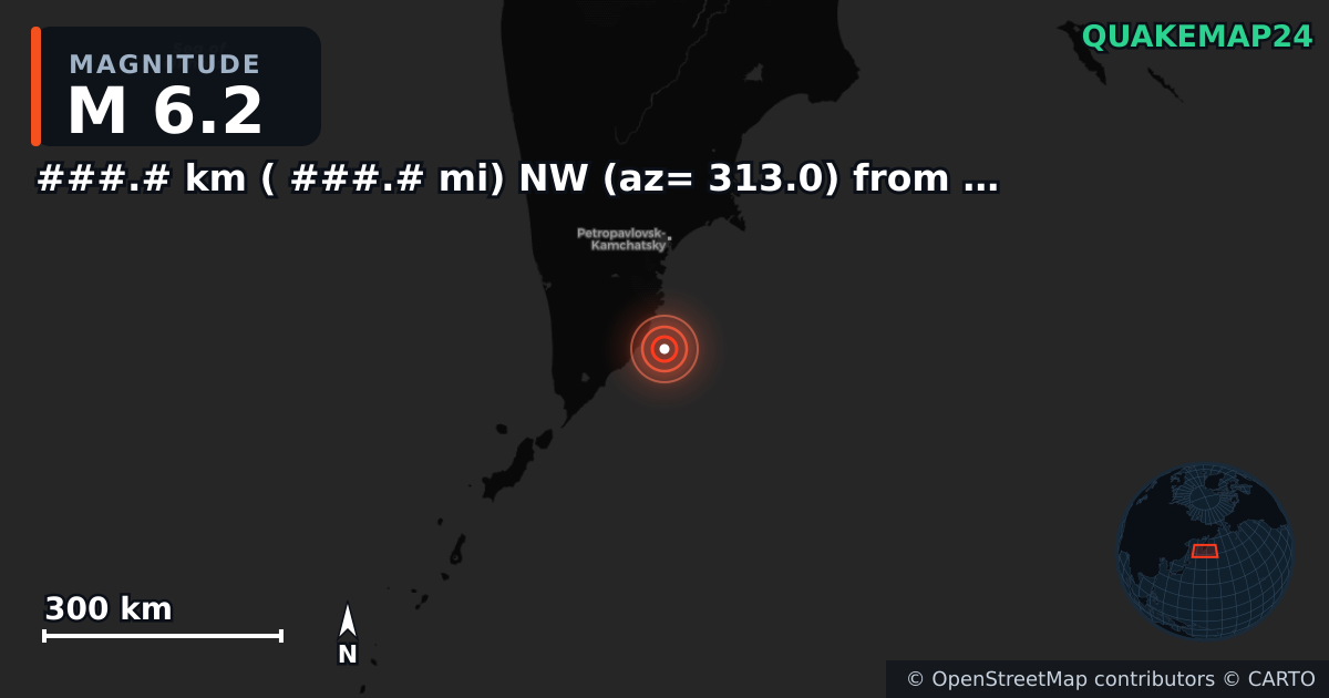 M6.2 earthquake near ###.# km ( ###.# mi) NW (az= 313.0) from Wendover, UT on Jan 22, 2026 — map of epicenter and shaking intensity | QuakeMap24