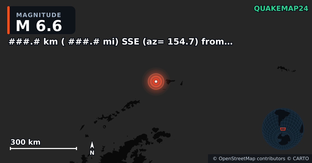 M6.6 Earthquake near ###.# km ( ###.# mi) SSE (az= 154.7) from Estacion Coahuila, B.C., MX · 2026-03-20 — Map showing the location of the epicenter
