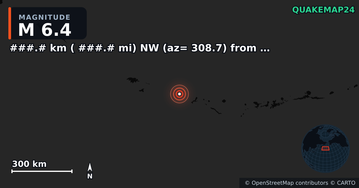 M6.4 earthquake near ###.# km ( ###.# mi) NW (az= 308.7) from Wendover, UT on Mar 4, 2026 — map of epicenter and shaking intensity | QuakeMap24