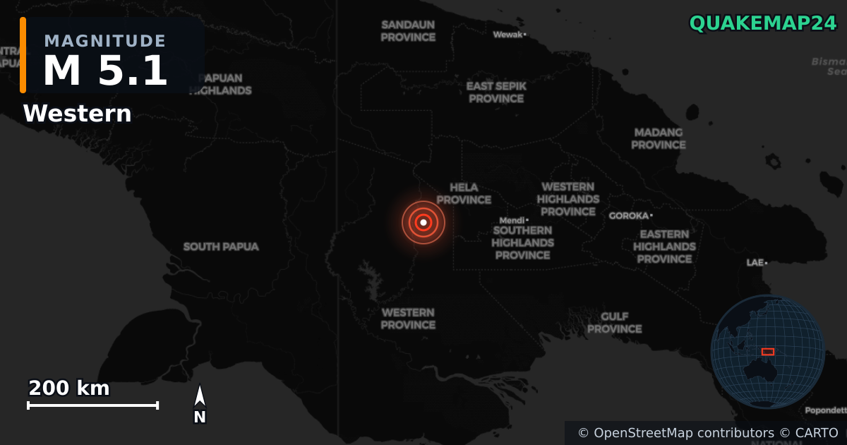 M5.1 earthquake near Western on Jul 15, 2025 — map of epicenter and shaking intensity | QuakeMap24