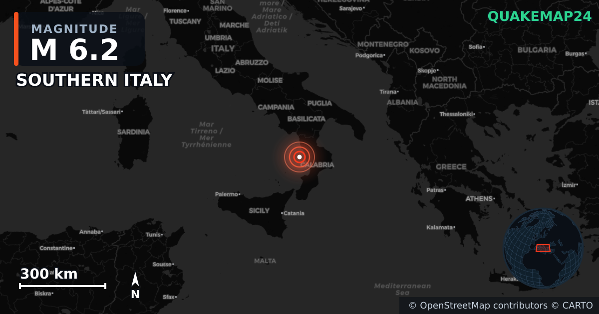 Erdbeben M6,2 bei SOUTHERN ITALY — earthquake map