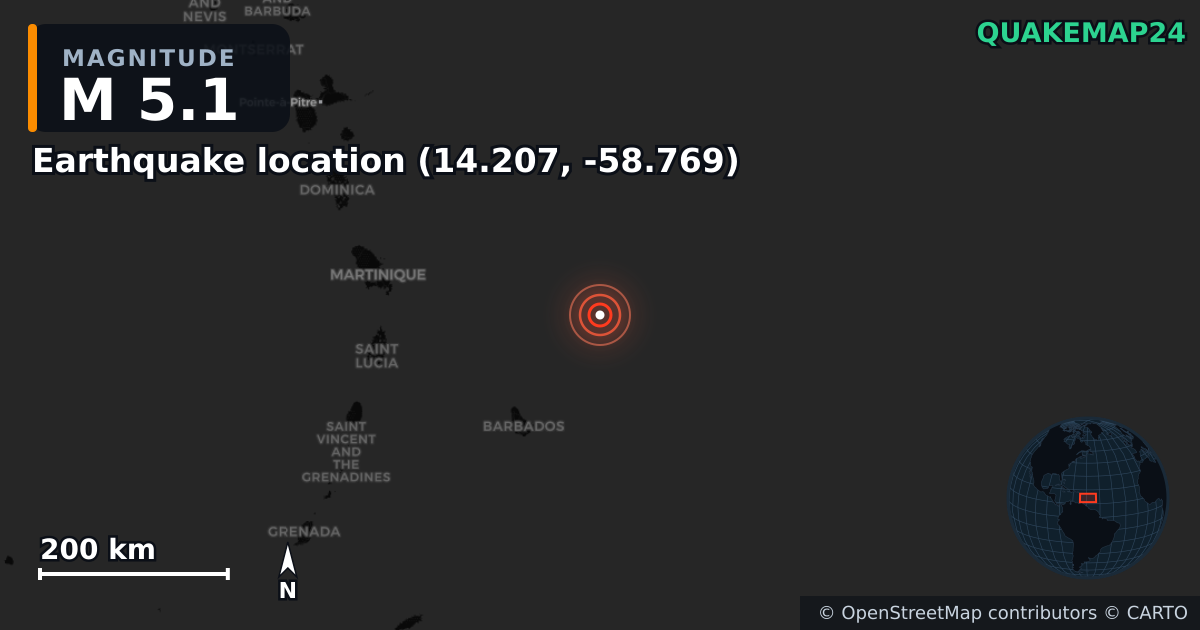 M5,1 deprem · 2025-10-27 — Deprem merkez üssünün konumunu gösteren harita