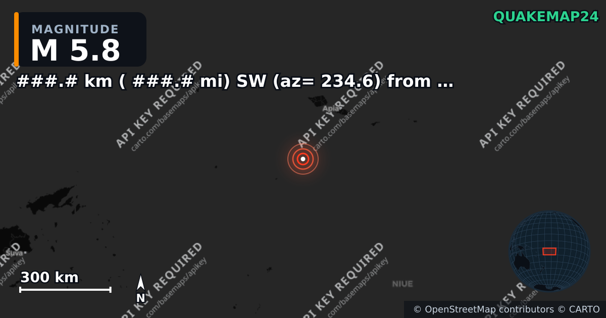 M5.8 earthquake near ###.# km ( ###.# mi) SW (az= 234.6) from San Miguel Is., CA on Mar 23, 2026 — map of epicenter and shaking intensity | QuakeMap24