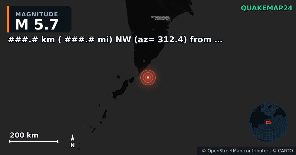 M5.7 earthquake near ###.# km ( ###.# mi) NW (az= 312.4) from Wendover, UT on May 17, 2026 — map of epicenter and shaking intensity | QuakeMap24