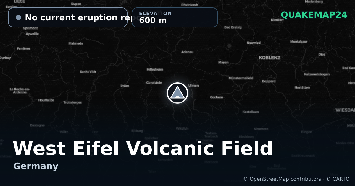 West Eifel Volcanic Field · No current eruption report · 600 m