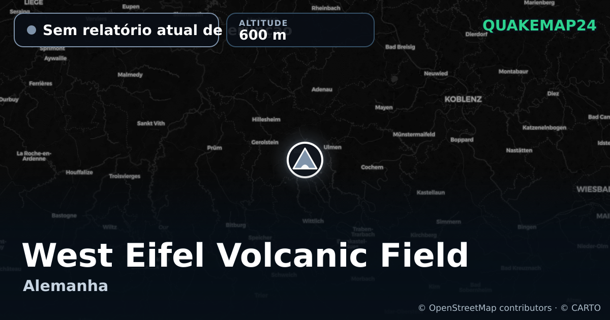 West Eifel Volcanic Field · Sem relatório atual de erupção · 600 m