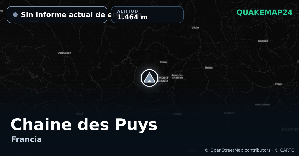 Chaine des Puys · Sin informe actual de erupción · 1.464 m