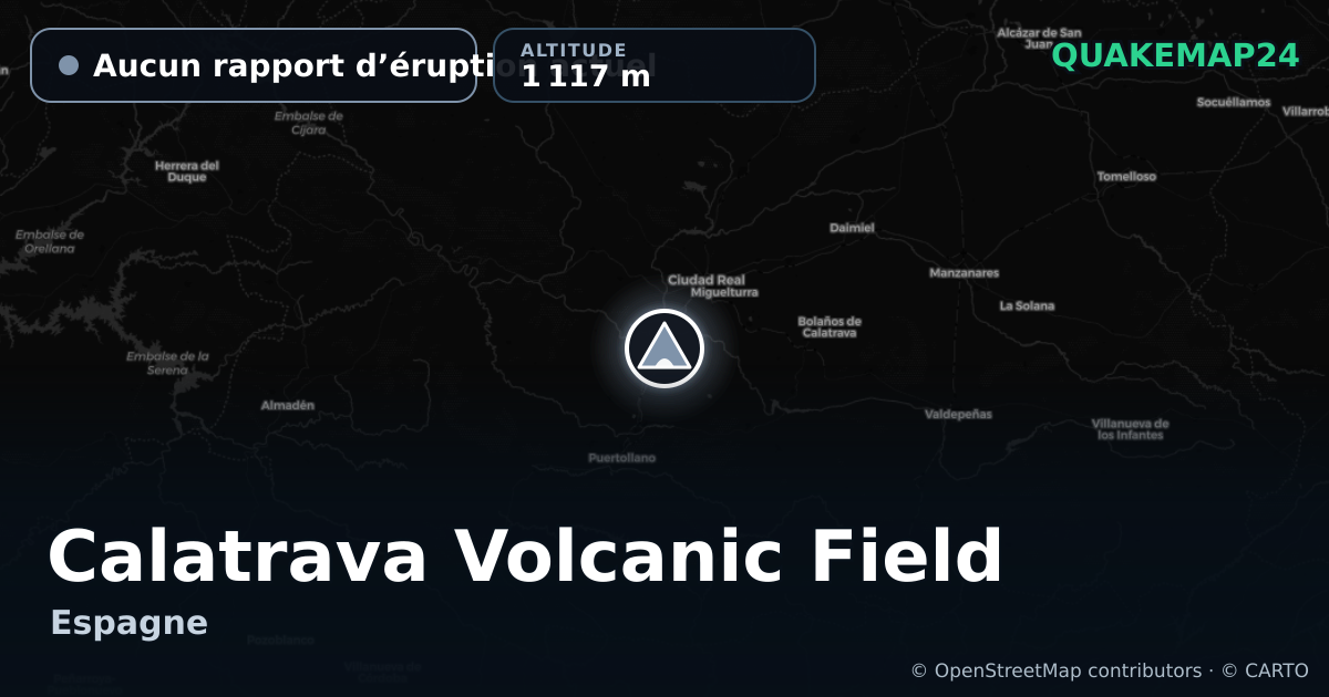 Calatrava Volcanic Field · Aucun rapport d’éruption actuel · 1 117 m