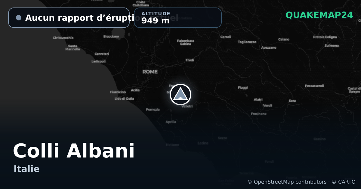 Colli Albani · Aucun rapport d’éruption actuel · 949 m