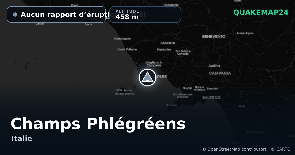 Champs Phlégréens · Aucun rapport d’éruption actuel · 458 m