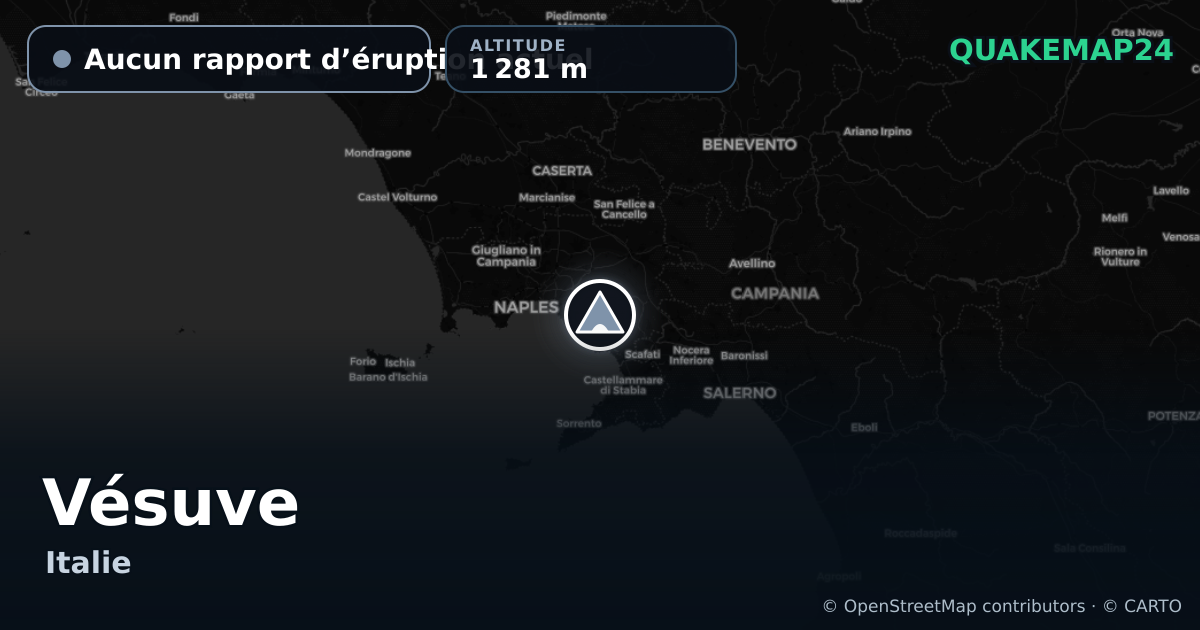 Vésuve · Aucun rapport d’éruption actuel · 1 281 m
