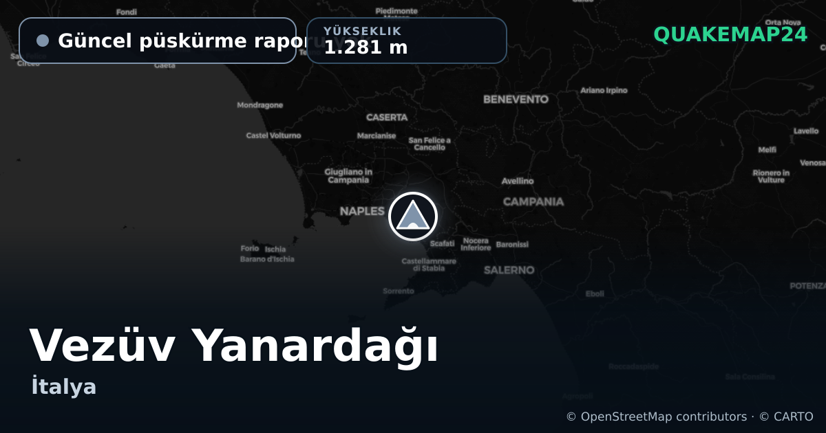Vezüv Yanardağı · Güncel püskürme raporu yok · 1.281 m