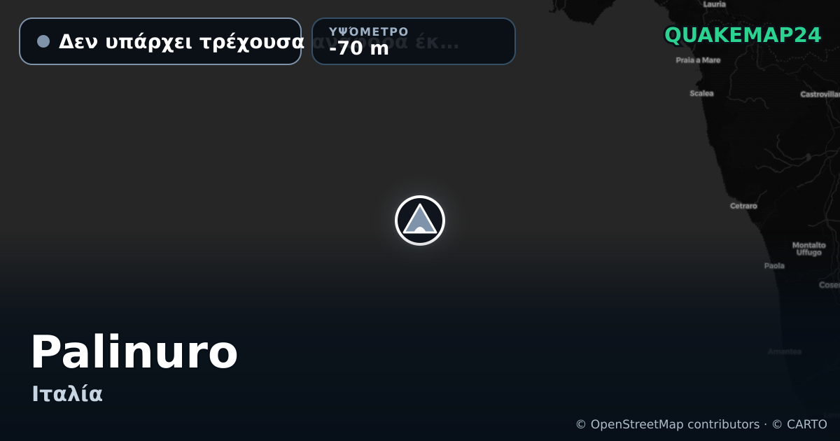 Palinuro · Δεν υπάρχει τρέχουσα αναφορά έκρηξης · -70 m
