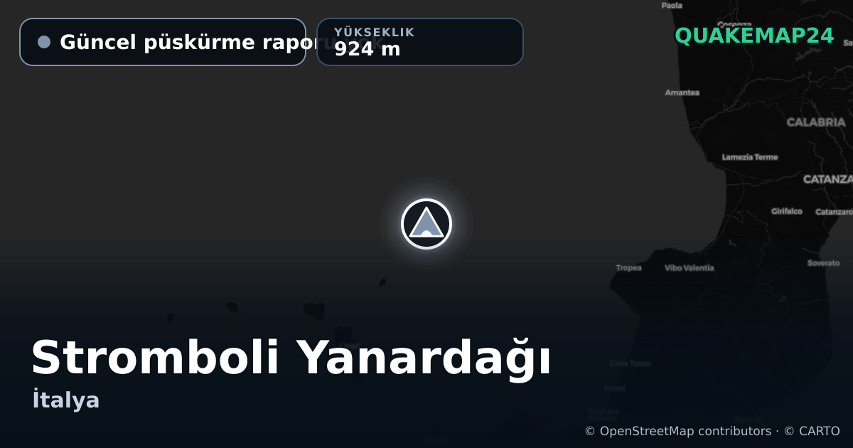 Stromboli Yanardağı · Güncel püskürme raporu yok · 924 m