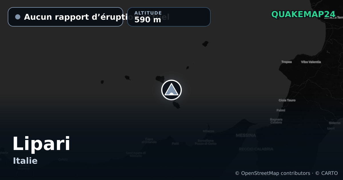 Lipari · Aucun rapport d’éruption actuel · 590 m
