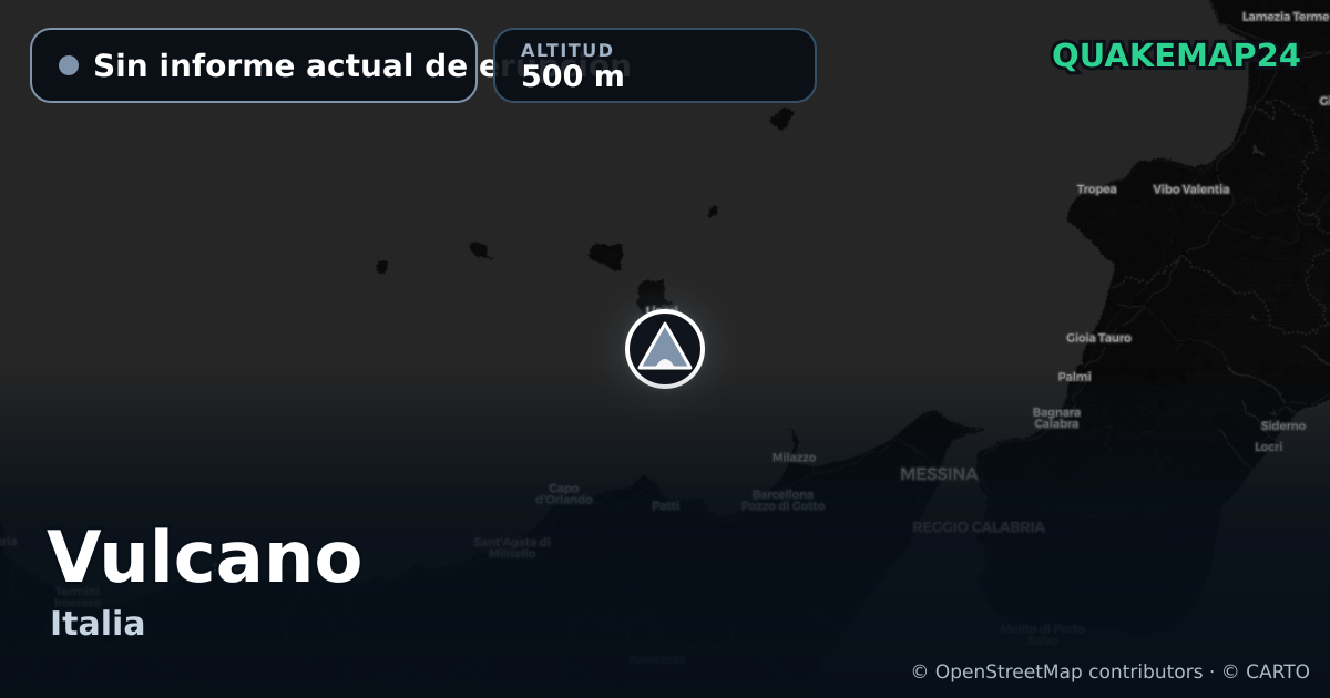 Vulcano · Sin informe actual de erupción · 500 m