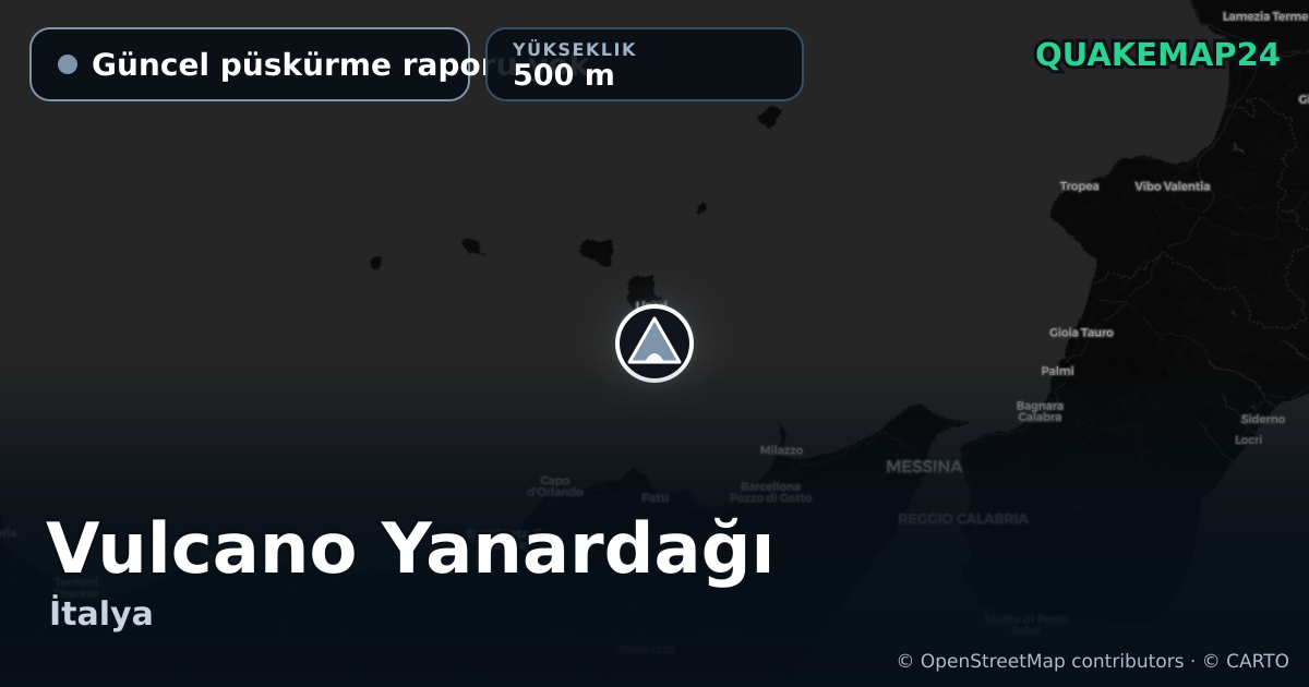 Vulcano Yanardağı · Güncel püskürme raporu yok · 500 m