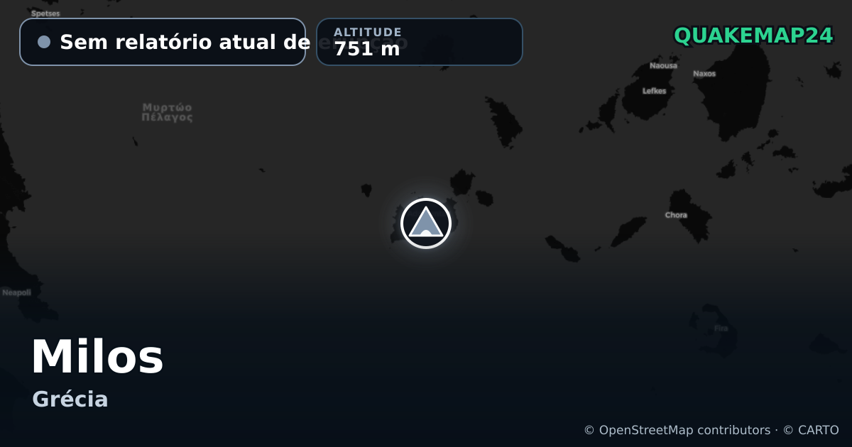 Milos · Sem relatório atual de erupção · 751 m