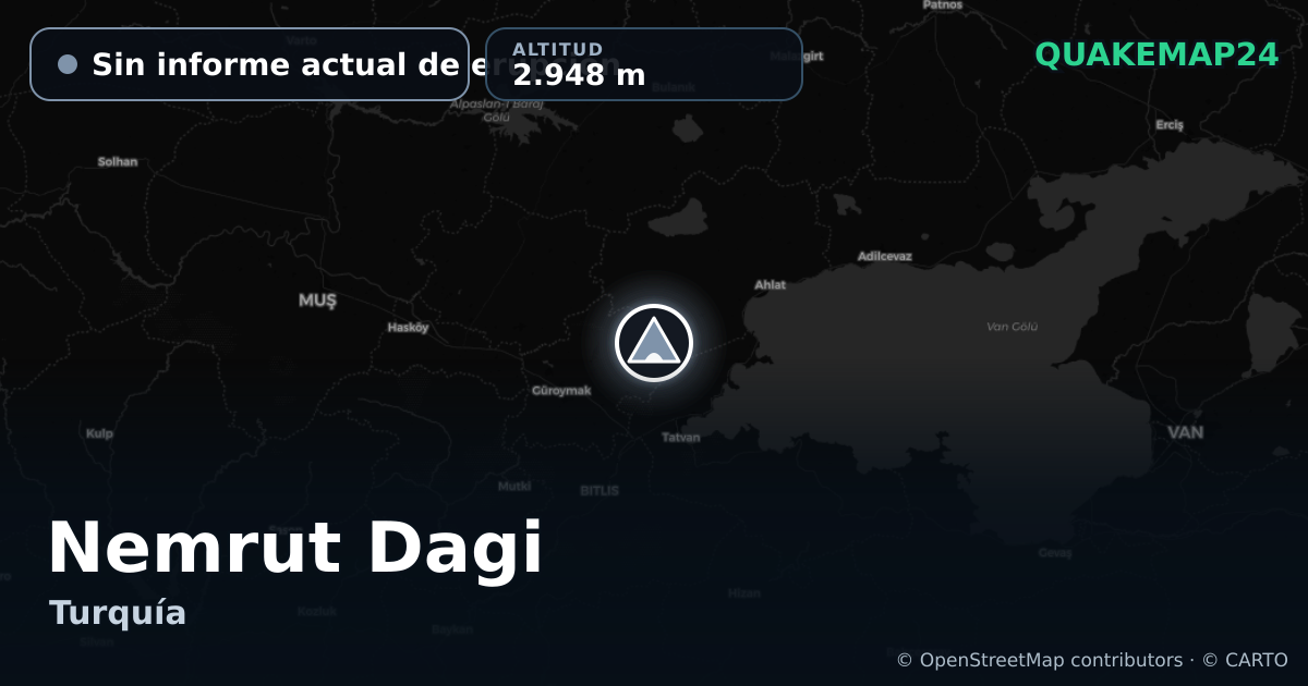 Nemrut Dagi · Sin informe actual de erupción · 2.948 m