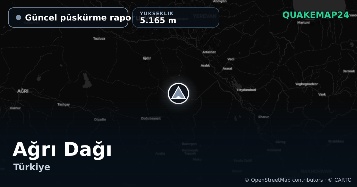 Ağrı Dağı · Güncel püskürme raporu yok · 5.165 m
