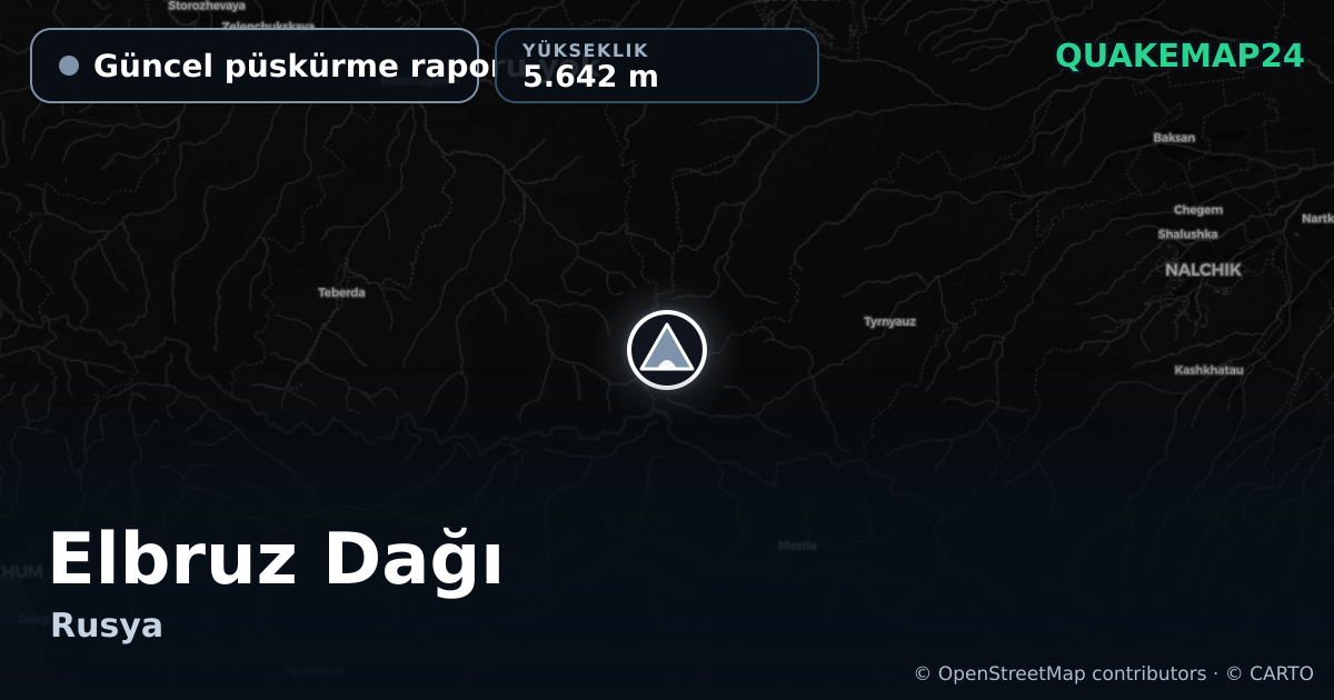 Elbruz Dağı · Güncel püskürme raporu yok · 5.642 m