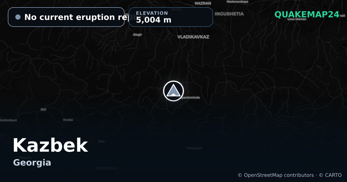 Kazbek · No current eruption report · 5,004 m