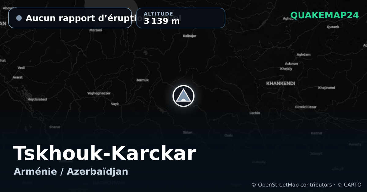 Tskhouk-Karckar · Aucun rapport d’éruption actuel · 3 139 m