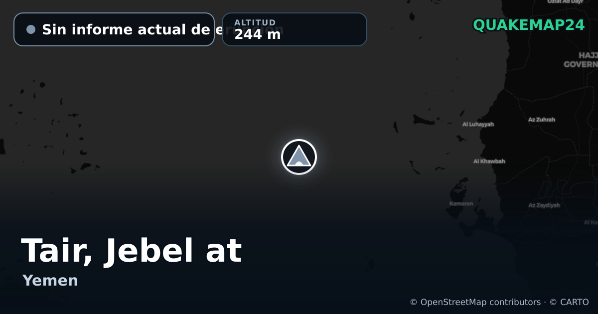 Tair, Jebel at · Sin informe actual de erupción · 244 m