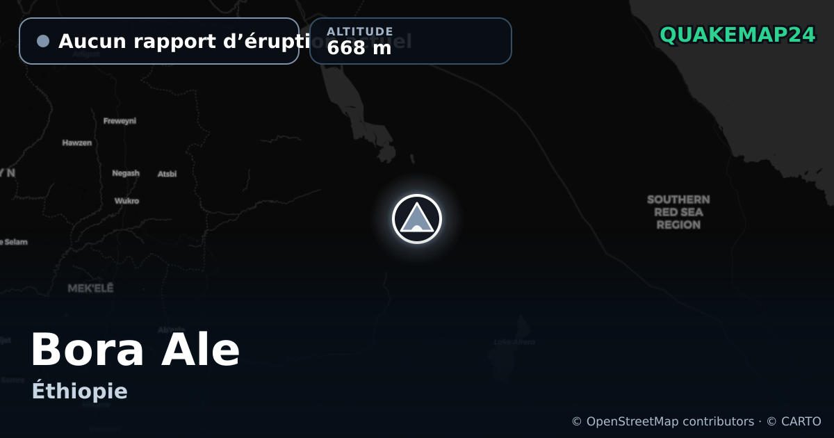 Bora Ale · Aucun rapport d’éruption actuel · 668 m