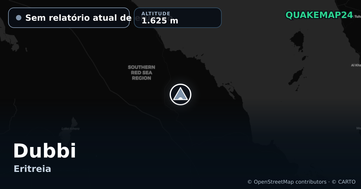 Dubbi · Sem relatório atual de erupção · 1.625 m
