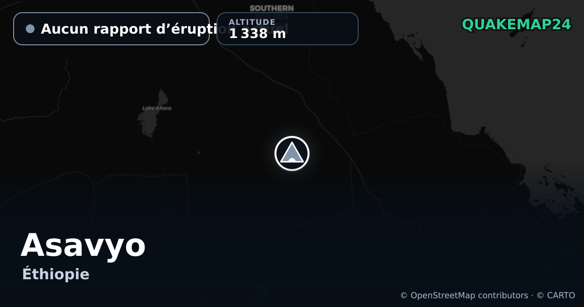 Asavyo · Aucun rapport d’éruption actuel · 1 338 m