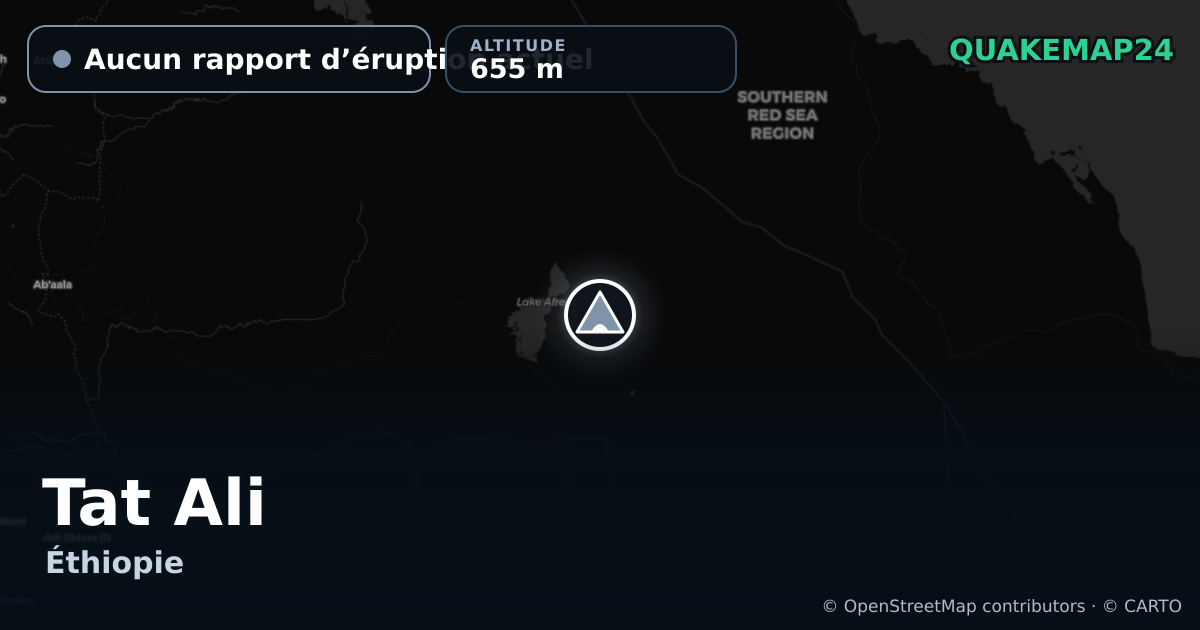Tat Ali · Aucun rapport d’éruption actuel · 655 m