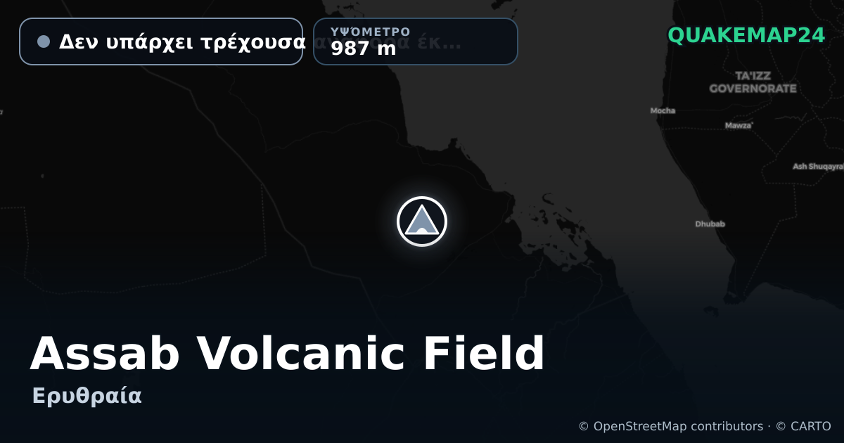 Assab Volcanic Field · Δεν υπάρχει τρέχουσα αναφορά έκρηξης · 987 m