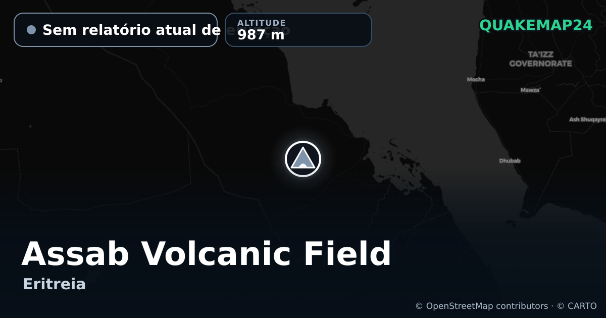 Assab Volcanic Field · Sem relatório atual de erupção · 987 m