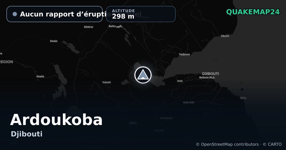 Ardoukoba · Aucun rapport d’éruption actuel · 298 m
