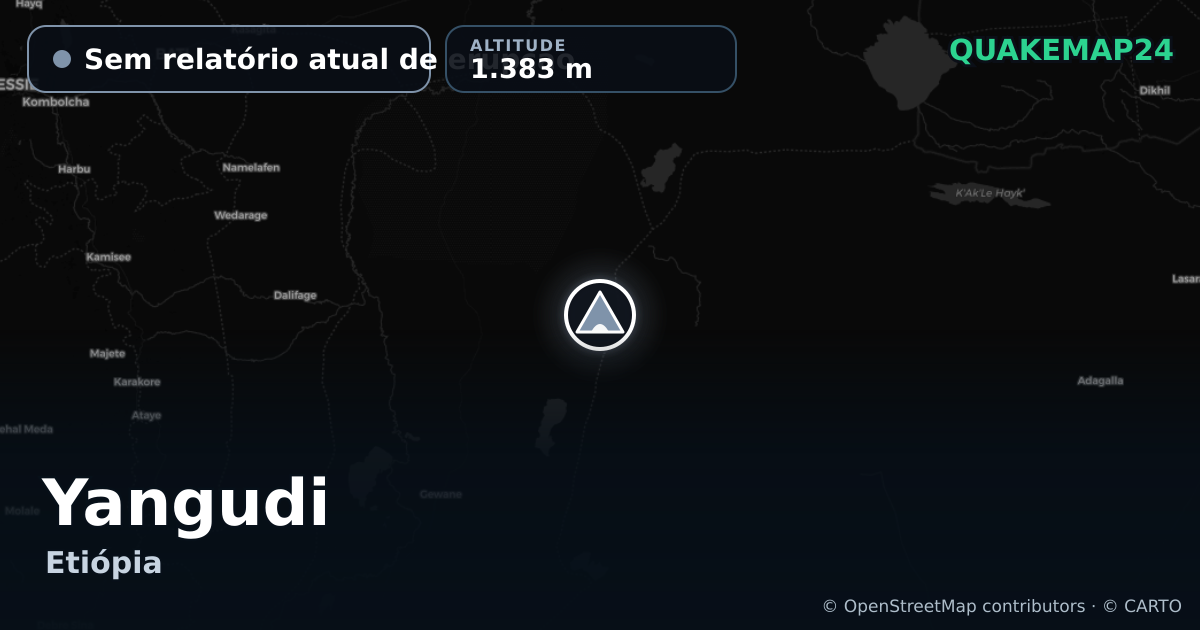 Yangudi · Sem relatório atual de erupção · 1.383 m